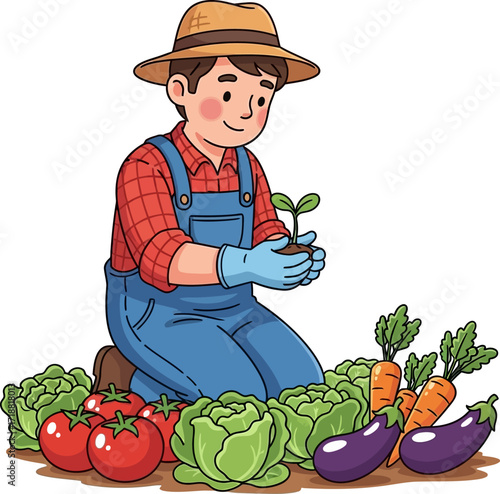 a young gardeners tender sprout nurturing new life in the garden, isolated on transparent background