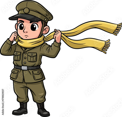 brave little soldiers windy day a cartoon winters tale, isolated on transparent background