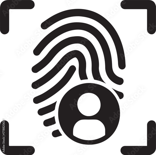 Biometric scan silhouette icon for security, authentication, identity, and access control use.
