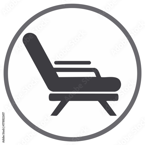 Icon of a recliner chair in a circle