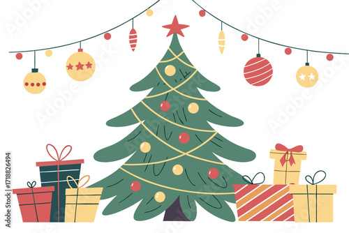 christmas tree with gifts