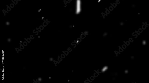 Christmas seasonal winter xmas snow and flakes animation particle overlay in black background 4k video