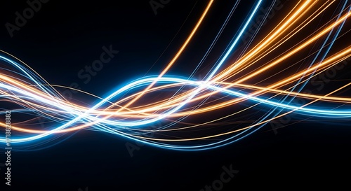 Abstract Light Trails - Dynamic Energy and Motion.
