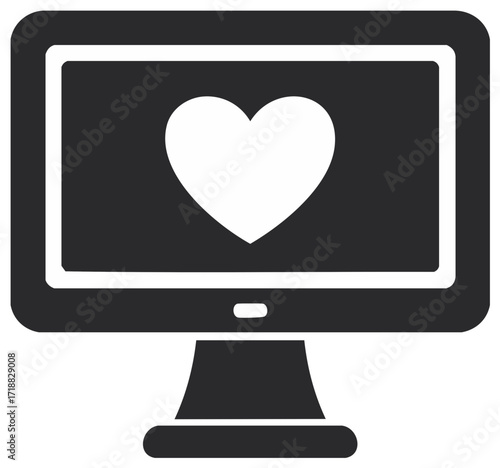 Digital Heart Display on Computer Monitor