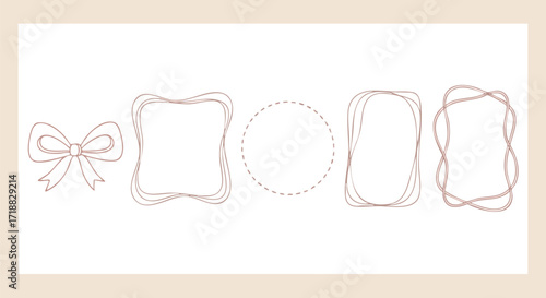 Elegant frames and bow for invitations and greeting cards, add a touch of class to your projects with this versatile decorative elements collection