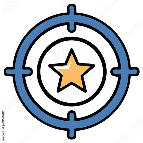 Targeted Goal Achievement with Star Center in Crosshairs Aiming System