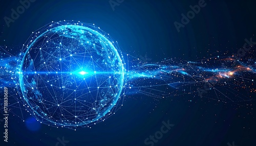 Abstract globe with digital network