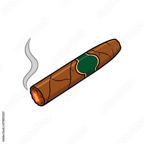 smoking cigar vector illustration