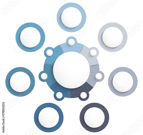 Circle infographic template with seven elements, business infographics