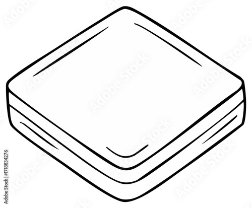 Square Shape Stack of Napkins or Tissues Outline Drawing Simple Art