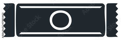 Wrapped Candy Vector Graphic Dark Gray with White Circle