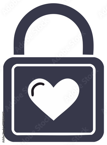 Lock and heart for security love concept valentines day romance protected relationships love padlock design