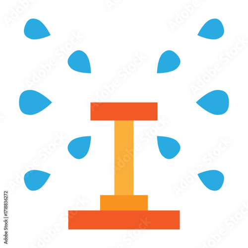 Irrigation Vector Flat Icon Design