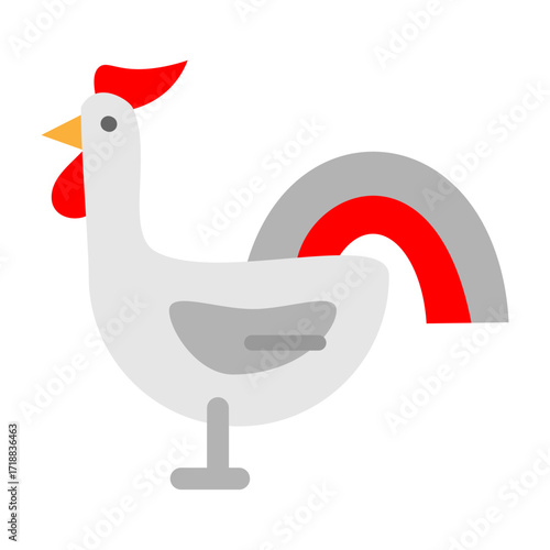Rooster Vector Flat Icon Design