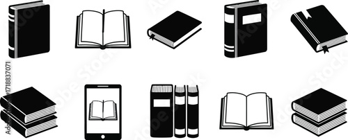 Book vector illustration set education and knowledge concept