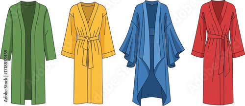 Colorful robes collection fashion apparel loungewear design