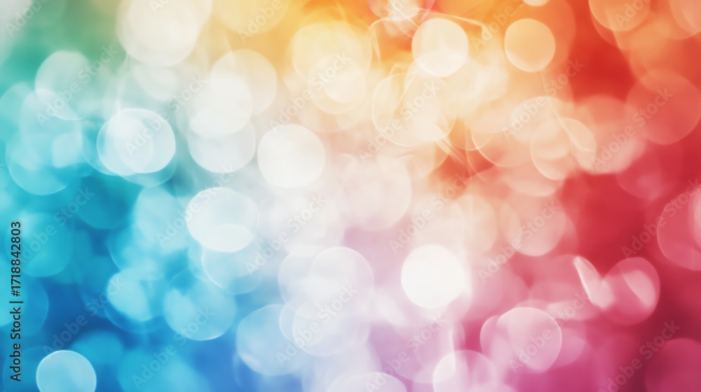 Fototapeta premium A vibrant and colorful abstract background featuring a blend of soft bokeh lights. Ideal for backgrounds, wallpapers, or design elements that need a touch of color and elegance.