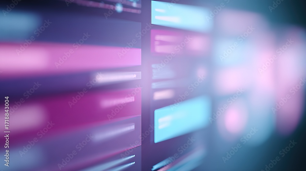 Fototapeta premium Abstract Digital Interface with Soft Color Gradients and Shapes