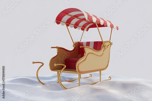 A charming, vintage-style Christmas sleigh, perfect for festive celebrations, awaits its magical journey.