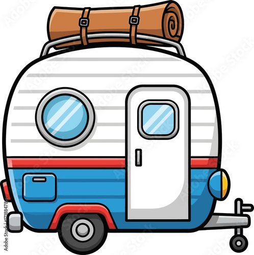 retro campervan adventure a whimsical journey awaits, isolated on transparent background