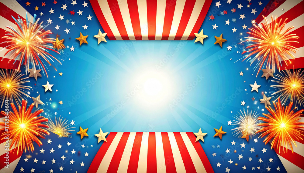 Obraz premium American Independence Day with Fireworks Background