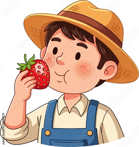 strawberry sweetness a farm boys delightful taste, isolated on transparent background
