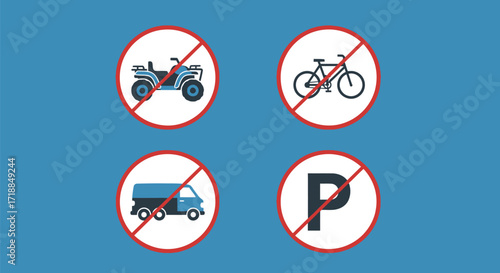 No atv no bike no truck no parking forbidden area restriction