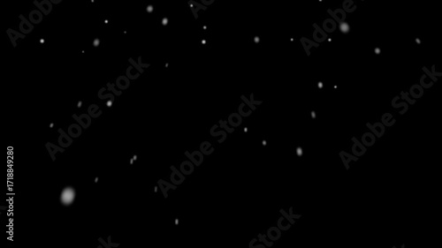 Christmas seasonal winter xmas snow and flakes animation particle overlay in black background 4k video