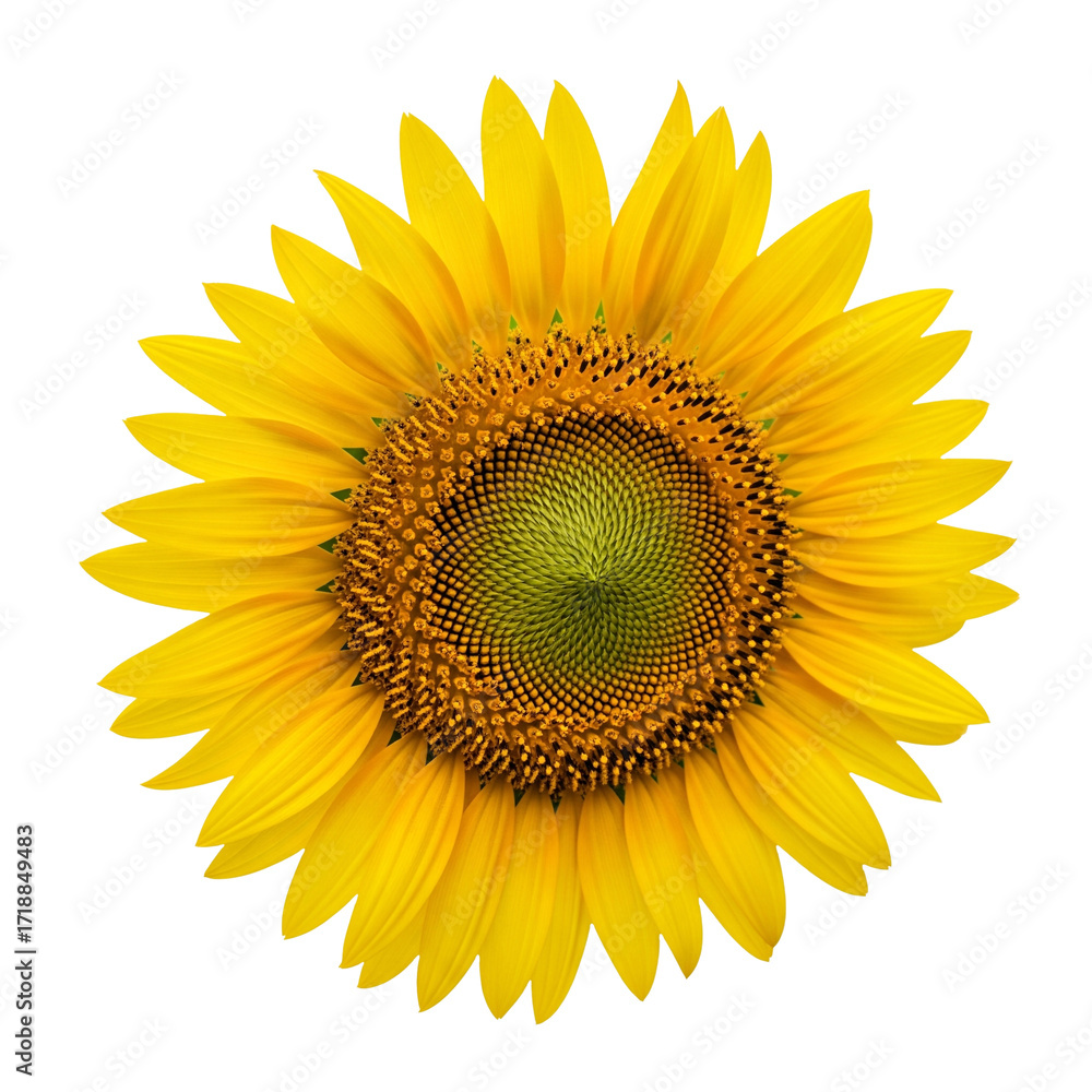 Fototapeta premium Close-up of a Vibrant Sunflower Isolated on Transparent Background