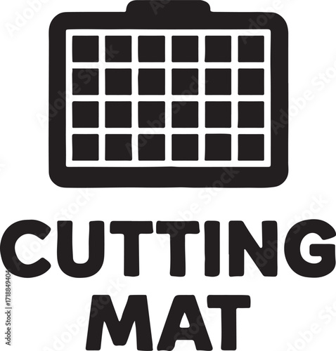 Cutting mat sign banner silhouette vector for crafting, sewing, quilting and DIY projects, editable EPS file.