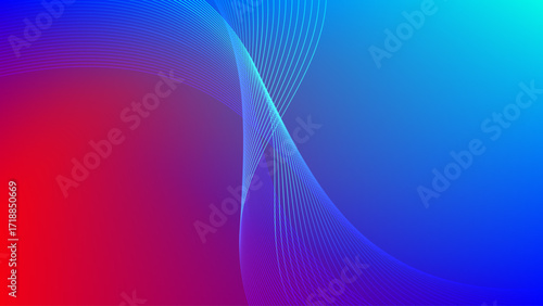 Red and blue gradient mesh abstract background with wavy blended lines nice for wallpaper or banner