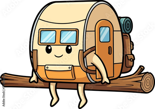 tiny campers grand adventure a whimsical journey through nature, isolated on transparent background