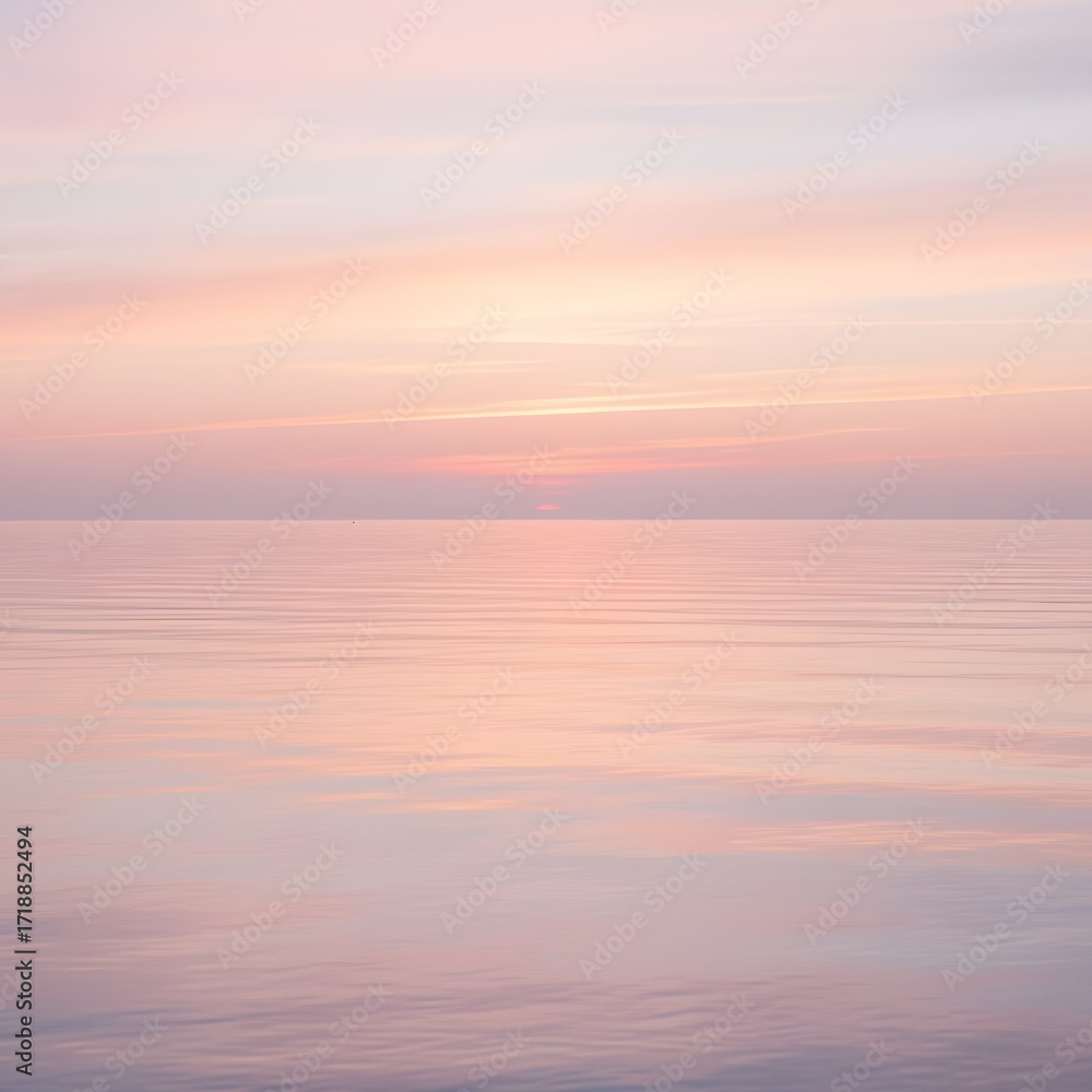 Fototapeta premium Peaceful Sea at Dawn with Pink Reflections