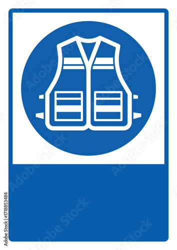 mandatory safety signs v2 your custom message here portrait size a4,a3,a2,a1_wear safety vest