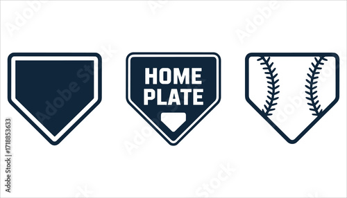 Baseball Home Plate Vector, Sports Icon Illustration, Baseball Field Graphic