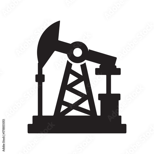 oil rig vector silhouette sketch art logo design idea illustration. Industry abstract icons set collections