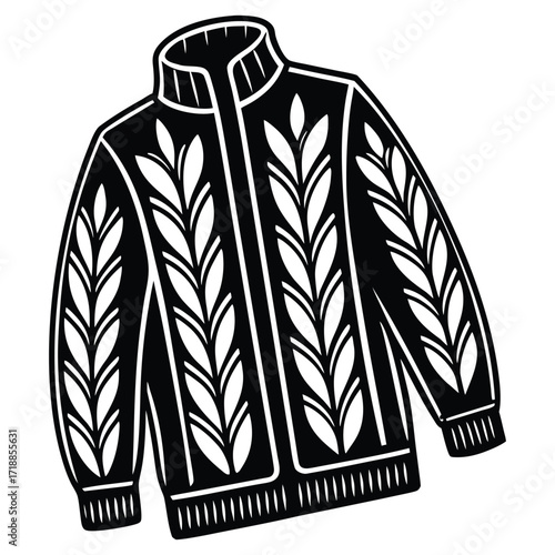A black silhouette of a autumn cozy sweater