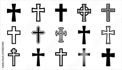 Cross Vector, Christian Symbol Illustration, Religious Icon Graphic