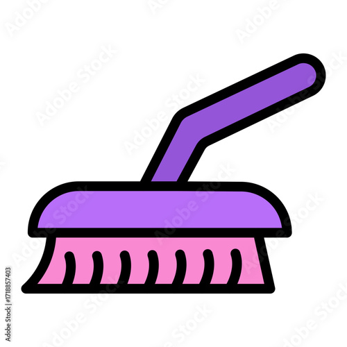 Scrubbing Brush Vector Filled Icon Design