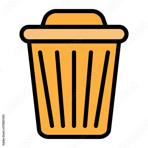 Trash Can Vector Filled Icon Design