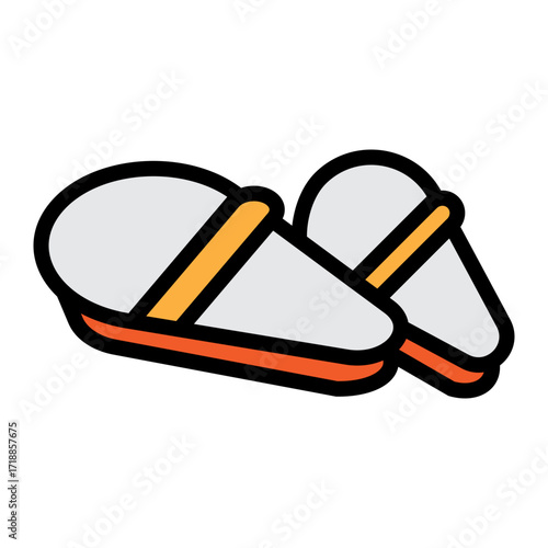 Slippers Vector Filled Icon Design