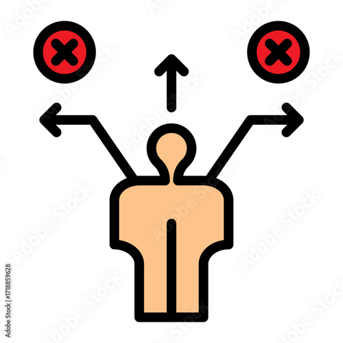 Decision Making Vector Filled Icon Design
