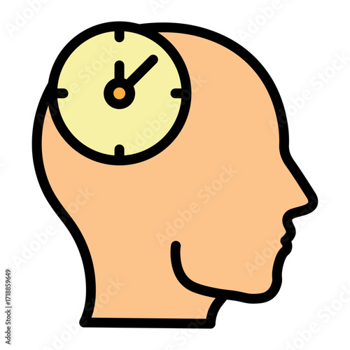 Attention Span Vector Filled Icon Design