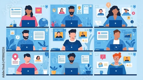 A Screen View of a Large Virtual Meeting or Webinar