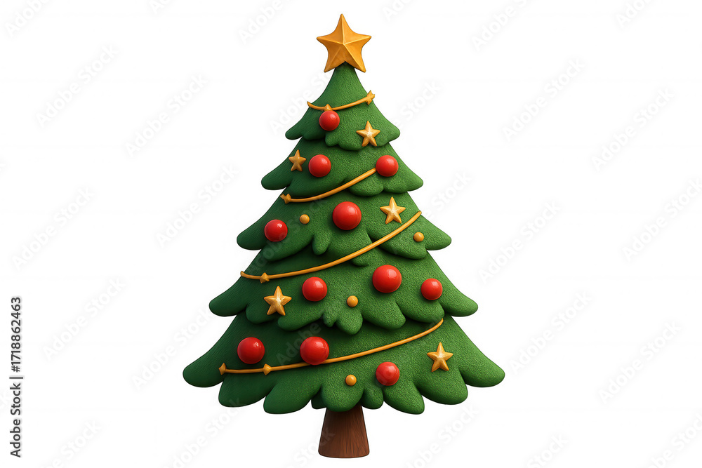 Christmas tree decorating annual december holiday season with star and ornaments celebrating festive winter tradition