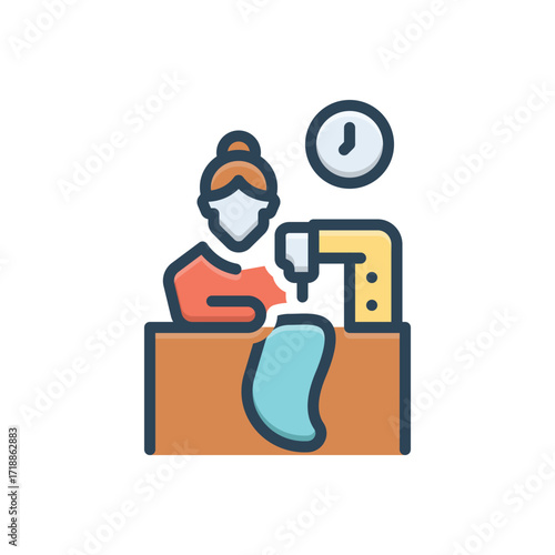 Color illustration icon for dress maker