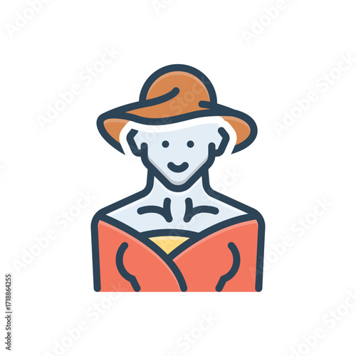 Color illustration icon for artist