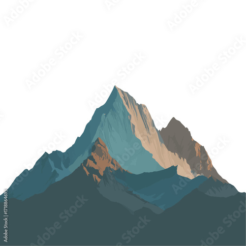 Alps mountain minimal flat vector illustration