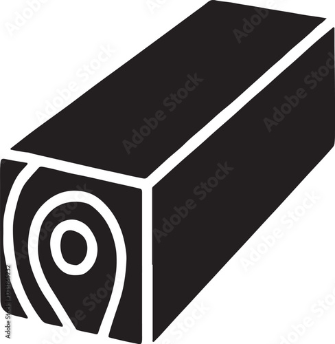 Silhouette timber beam icon. Vector EPS for wood, lumber, carpentry, and construction design.