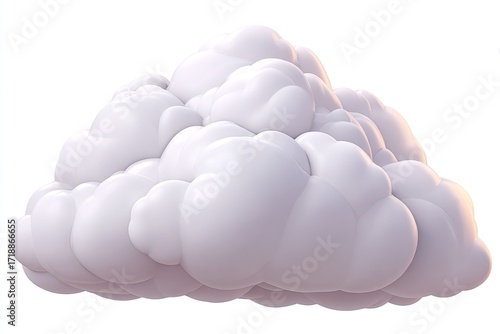 3D rendered fluffy white cloud